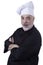 Bearded chef with arms folded