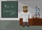 Bearded chemist in the laboratory background
