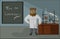 Bearded chemist in the laboratory background