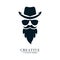 bearded cowboys bespectacled and mustachioed bold logo icon