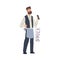 Bearded Hairdresser Barber, Creative Hobby or Profession Cartoon Style Vector Illustration on White Background