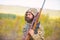 Bearded hunter rifle nature background. Experience and practice lends success hunting. Hunting big game typically