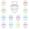 Bearded irishman multi color icon. Simple glyph, flat vector of saint patricks day icons for ui and ux, website or mobile