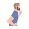 Bearded Man as Social Media Follower and Subscriber Showing Adoration Vector Illustration