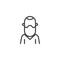 Bearded man avatar line icon