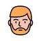 bearded man color icon vector illustration