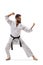 Bearded man exercising martial arts