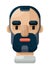 The Bearded Man Flat Vector Illustration Icon Avatar