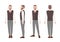 Bearded man or office worker in elegant business outfit with waistcoat. Friendly male cartoon character isolated on
