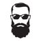 Bearded man s face, hipster character. Fashion silhouette, avata