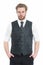 Bearded man or serious gentleman in waistcoat and tie