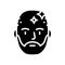 bearded man with shaved head glyph icon vector illustration