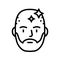 bearded man with shaved head line icon vector illustration