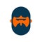 Bearded man sign icon. Hipster portrait symbol. Barber shop face