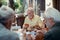 Bearded man wearing rings gambling with friends