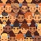 Bearded men faces hipsters head with different haircuts illustration. Haircuts, beard, mustache, glasses, goatee