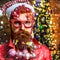 Bearded modern Santa Claus close up portrait. Merry christmas and happy new year. New year - fun party with funny Santa.