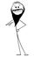 Bearded Person Showing His Long Facial Hair or Beard, Vector Cartoon Stick Figure Illustration