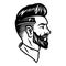 Bearded stylish man vintage tattoo concept