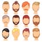 Beards vector portraite of bearded man with male haircut in barbershop and barbed mustache on hipsters face illustration