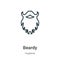 Beardy outline vector icon. Thin line black beardy icon, flat vector simple element illustration from editable hygiene concept