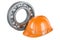 Bearing with construction hardhat, 3D rendering