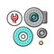 bearing replacement color icon vector isolated illustration