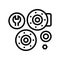 bearing replacement line icon vector isolated illustration