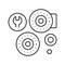 bearing replacement line icon vector isolated illustration