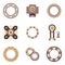 Bearings flat color icons