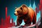 Bearish Divergence in Financial Markets Showcased by an Illustration of a Bear Overlooking a Descending Trend
