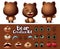 Bears animal characters creator vector set. Bear character editable kit create with different feelings and emotion for animals.