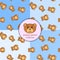 Bears brown set of seamless pattern different colors