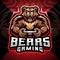 Bears gaming esport mascot logo design