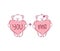 Bears with hearts and the inscription You plus me on a white background. Vector illustration
