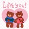 Bears love girl and boy