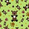 Bears and paws seamless pattern. Vector