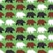 Bears seamless pattern. background of wild Grizzly.