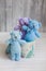 Bears toys knitted in a gift box, handmade, gift to the children