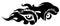 Beast eyes black silhouette logo icon vector illustration design