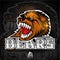 Beast head with bared teeth. Logo for any sport team bears