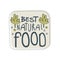 Beast natural food logo template, label for healthy food store, vegan shop, vegetarian cafe, ecology company, natural