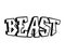 Beast word trippy psychedelic graffiti style letters.Vector hand drawn doodle cartoon logo beast illustration. Funny cool trippy