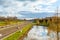 Beatiful European highway landschape wide angle shot aerial view