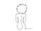 Beatiful naked Woman sitting back. One line drawing