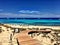 Beatiful Sunny Beach day in Formentera Spain.