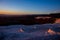 Beatiful sunset in Pamukkale valley