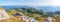 Beatiful view from Rofanspitze mountain to Inntal valley and lake Zireinersee, austrian alps