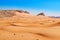 Beatiful view of sand dunes and rocky mountain