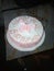 Beatiful white and pink cake for love